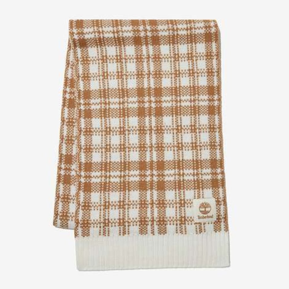 Timberland buffalo plaid / Checkered Scarf Brown White OS